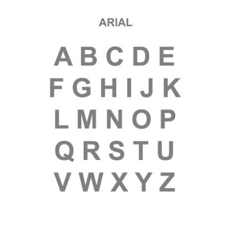 Customized Arial alphabet