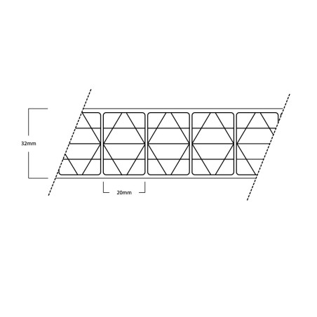 Colorless Alveolar Polycarbonate 32 mm