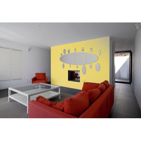 Miroir Design Ovale  3 mm dans un salon moderne