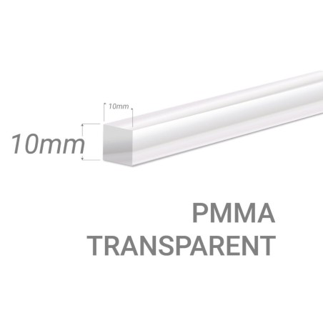 Barre carré PMMA Incolore